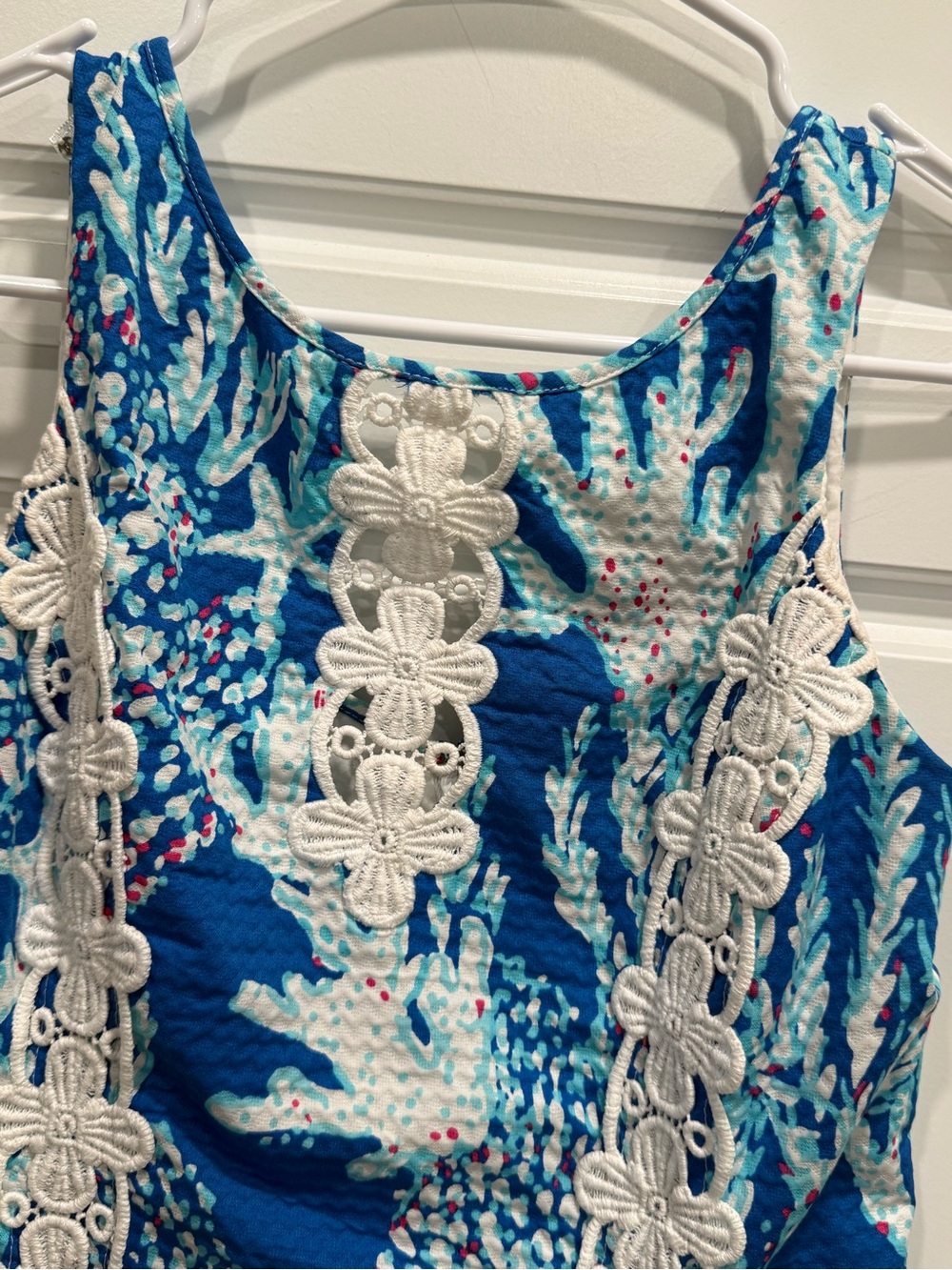 Lilly Pulitzer Ember Sleeveless Shift Mini Dress Brewster Blue Good Reef - Picture 2 of 5
